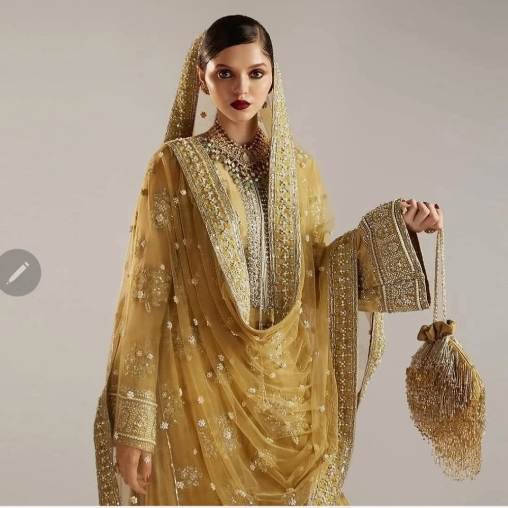 SOLD!! Embroidered Gold Traditional Dress
